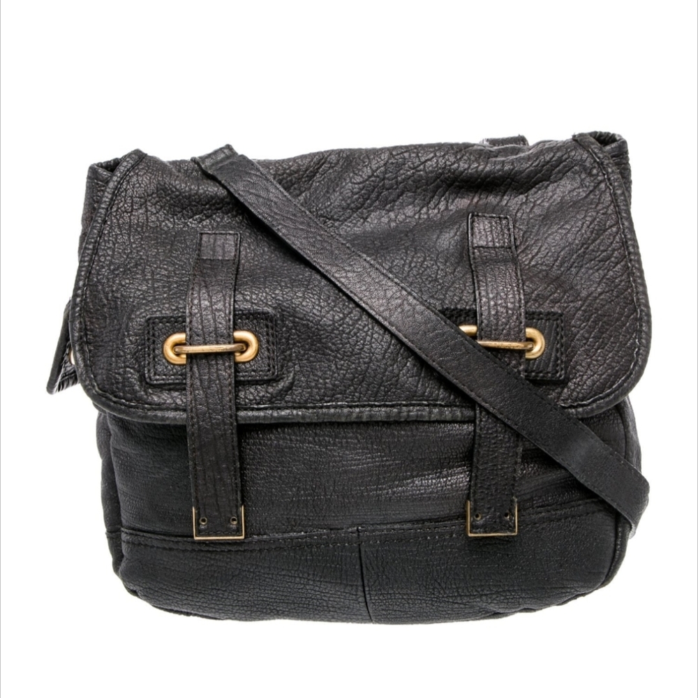 Yves Saint Laurent Textured Black Shoulder Bag with Gold Details - Picture 2 of 5